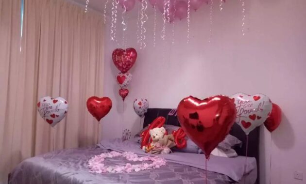 Decorar tu dormitorio con globos de corazón