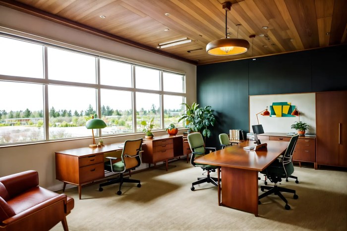 How t decorate work office midcentury style