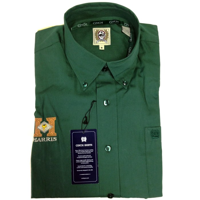 Men's hunter green dress shirt