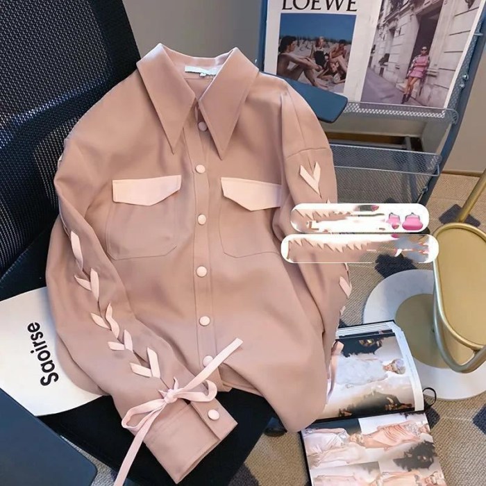 Pink dress shirt for women