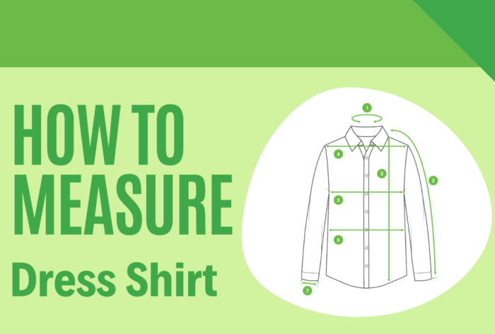 Measuring for men's dress shirt