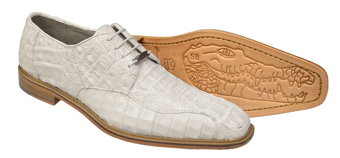 Mens white alligator dress shoes