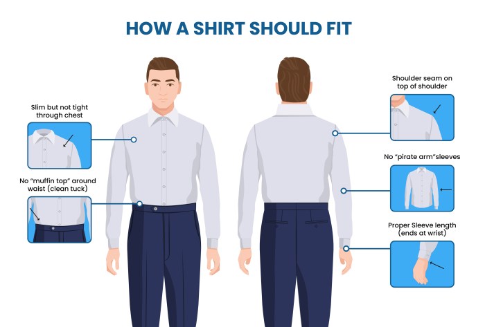 Measuring for men's dress shirt